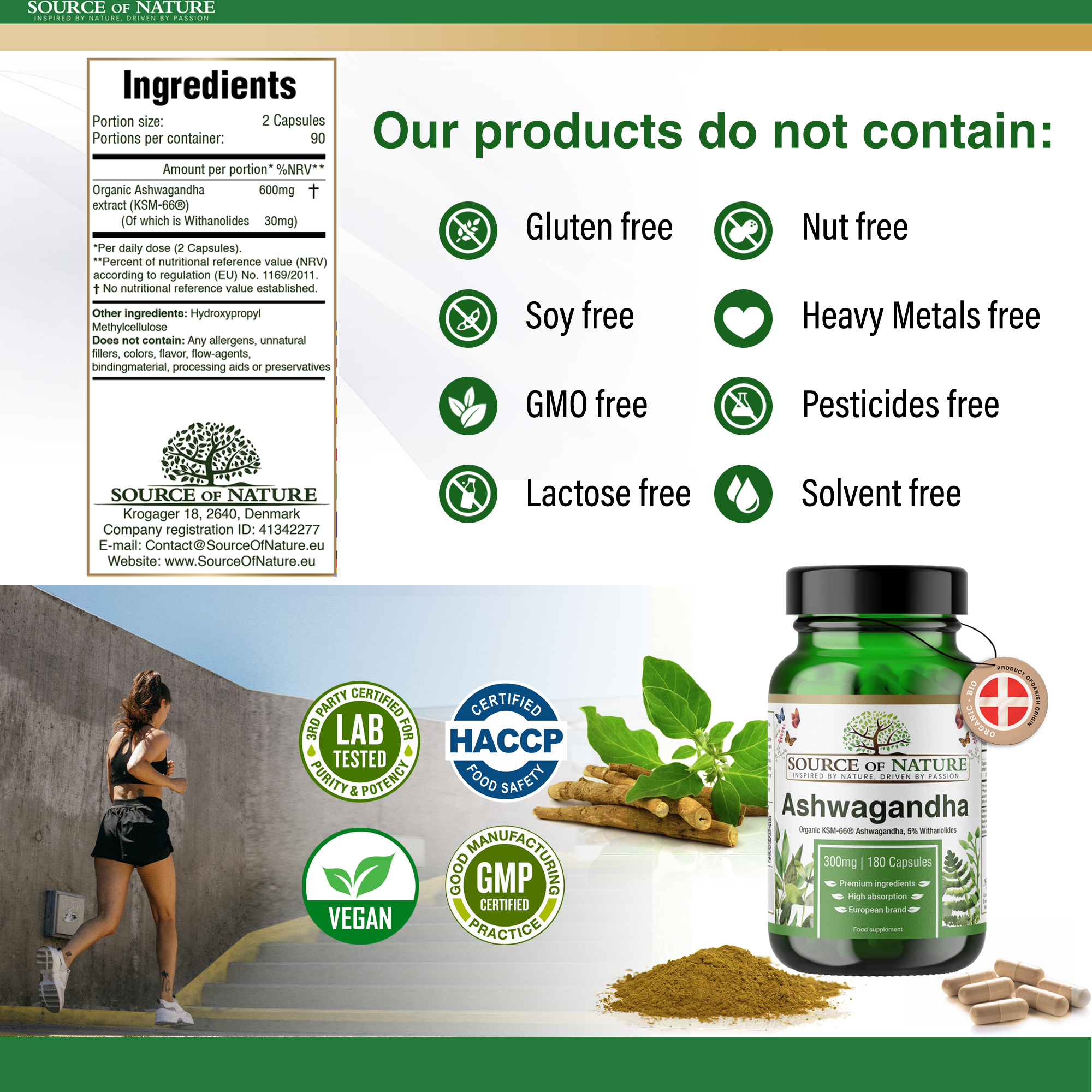 Bio-Ashwagandha | KSM-66® | 300mg | 180 Kapseln | 3-Monatsvorrat
